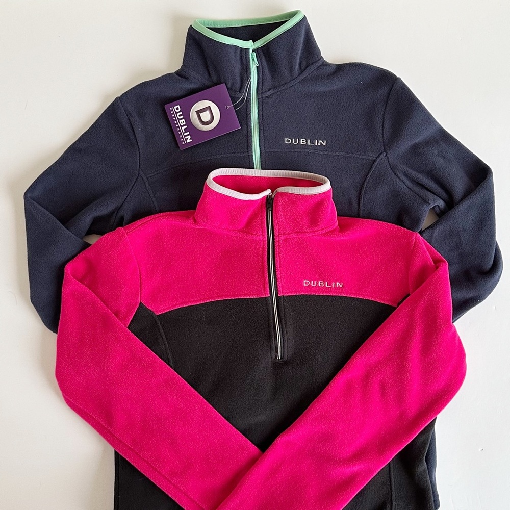 Two (1-NWT) Dublin Odelia 1/4 Zip Fleece Tops Riding Equestrian Size XS